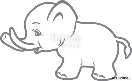 cartoon elephant outline