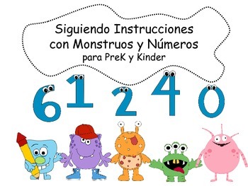 Spanish follow directions numbers monster theme tpt jpg