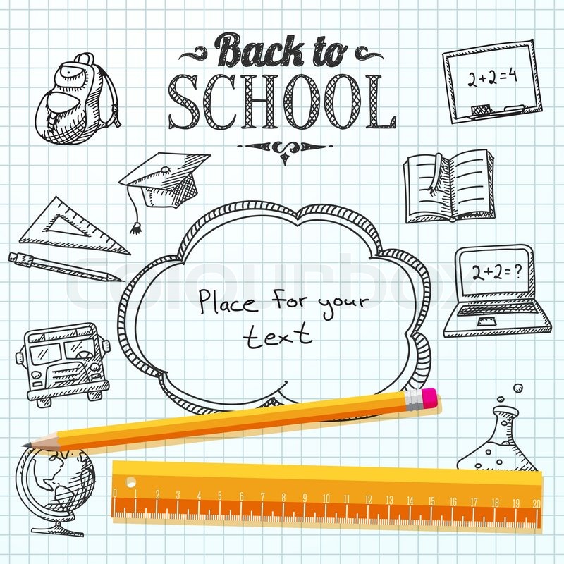 graduation drawings Back to school message on paper with speech bubble for your text jpg