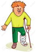 ill person Astounding broken leg cartoon clipart ill little man with ...