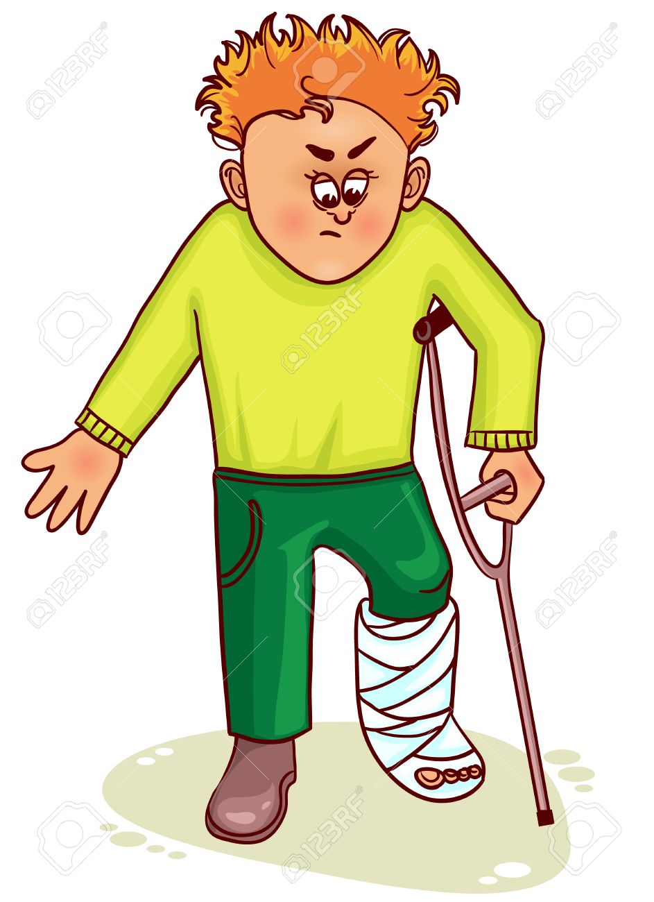 ill person Astounding broken leg cartoon clipart ill little man with jpg