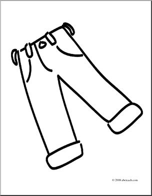 Clip art basic words pants coloring page abcteach jpg
