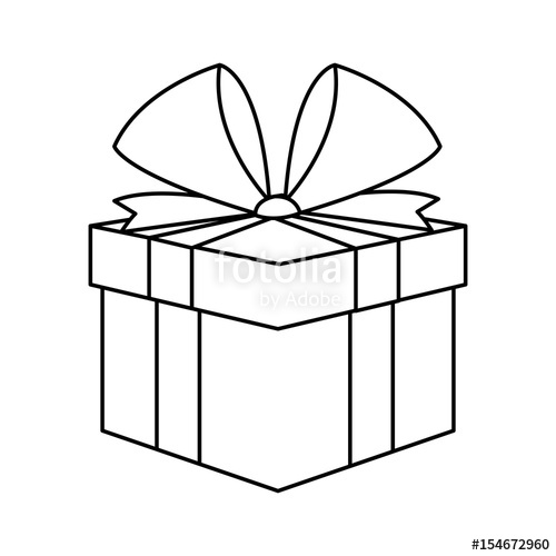 present outline Christmas present t ribbon decoration outline vector jpg
