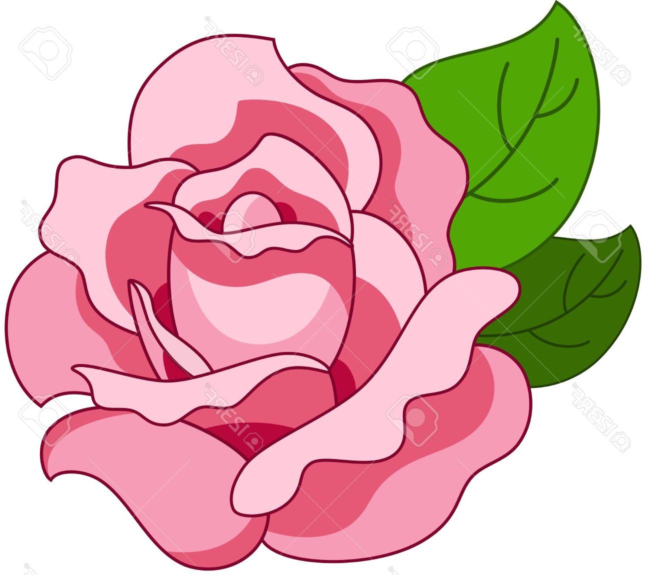 rose cartoon Beautiful illustration with pink rose flower isolated stock vector jpg