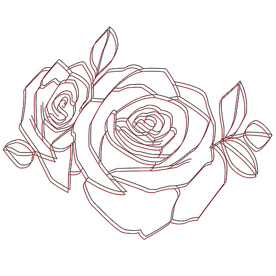 3d rose outline posters by savagedesigns redbubble jpg