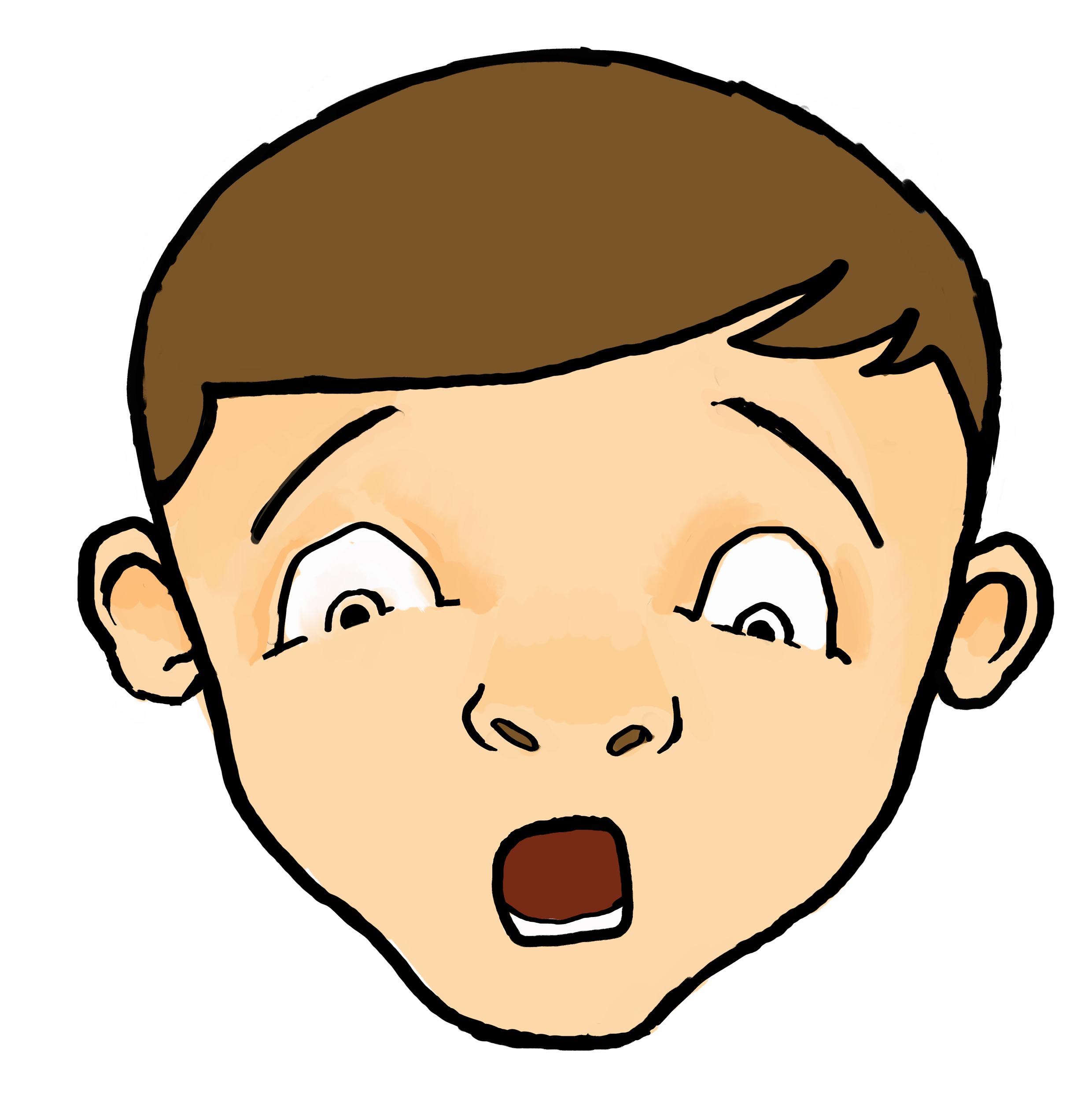 Cartoon Scared Face - Scared Face Clipart, HD Png Download