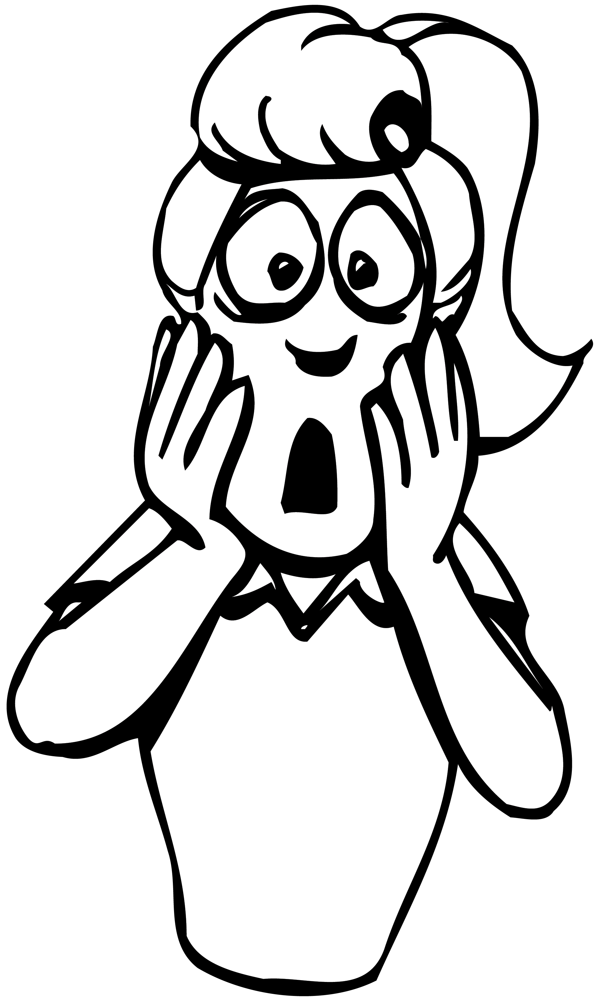 Free: Scared Cartoon People - Scared Face Clip Art Black And White