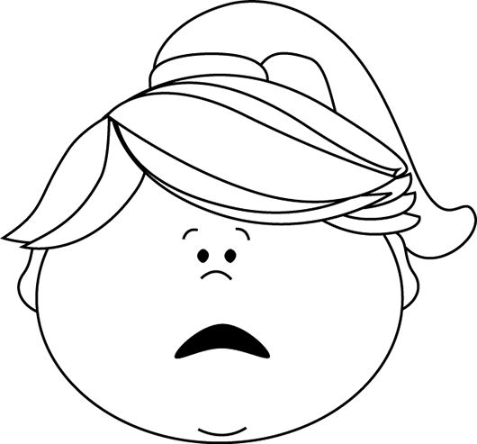 scared face Afraid clipart black and white collection jpg