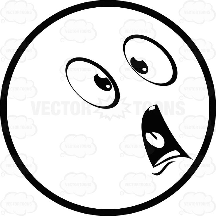 scared face clip art black and white