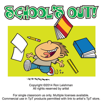 schools out School'out cartoon clipart by ron leishman digital toonage tpt jpg