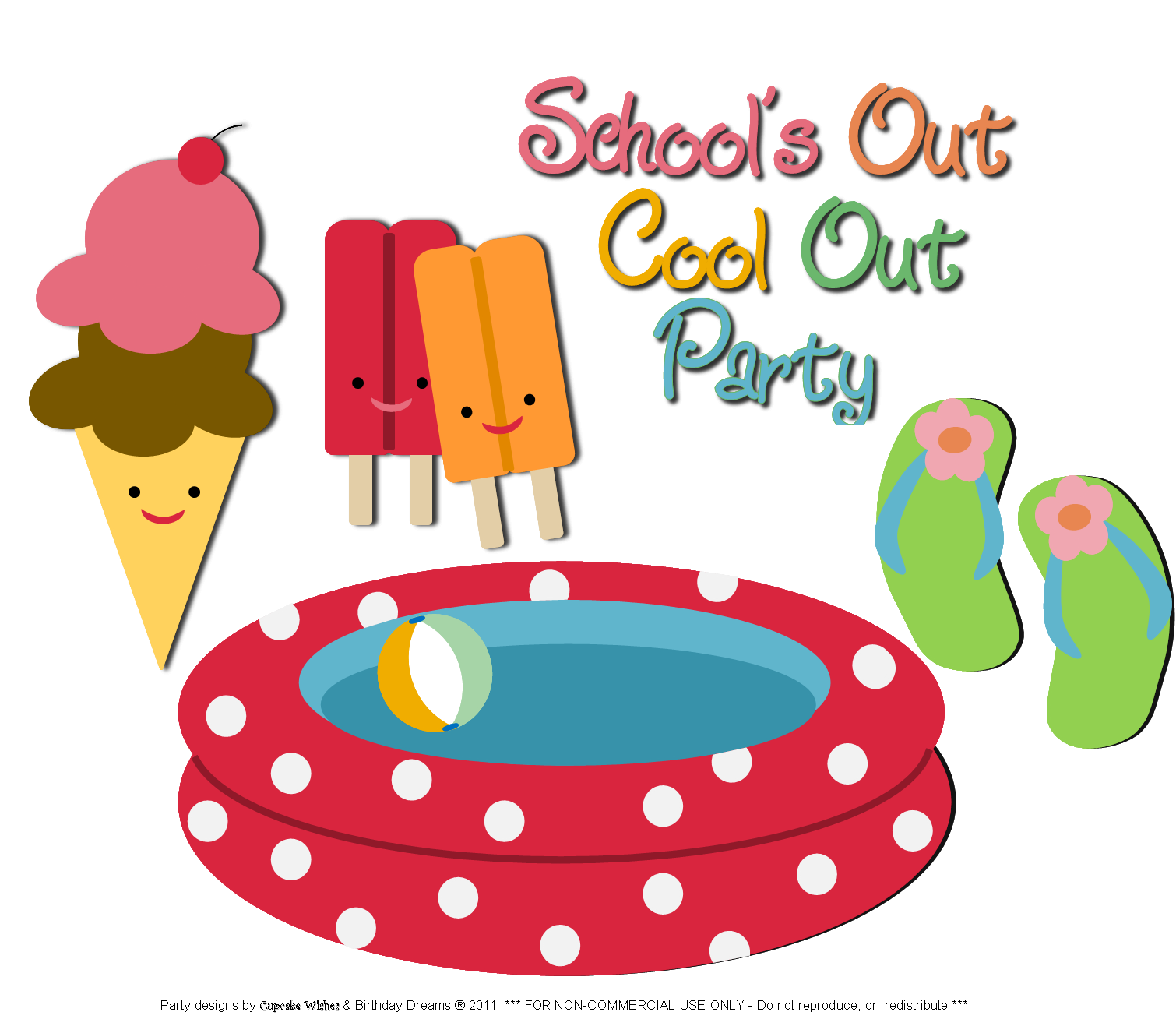 Schools out party clipart jpg