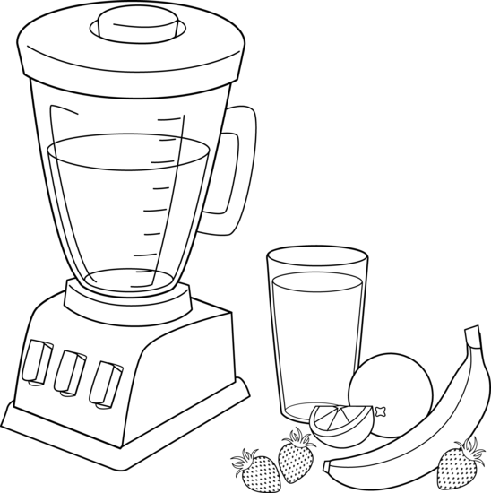 Fruit smoothies coloring page free clip art png