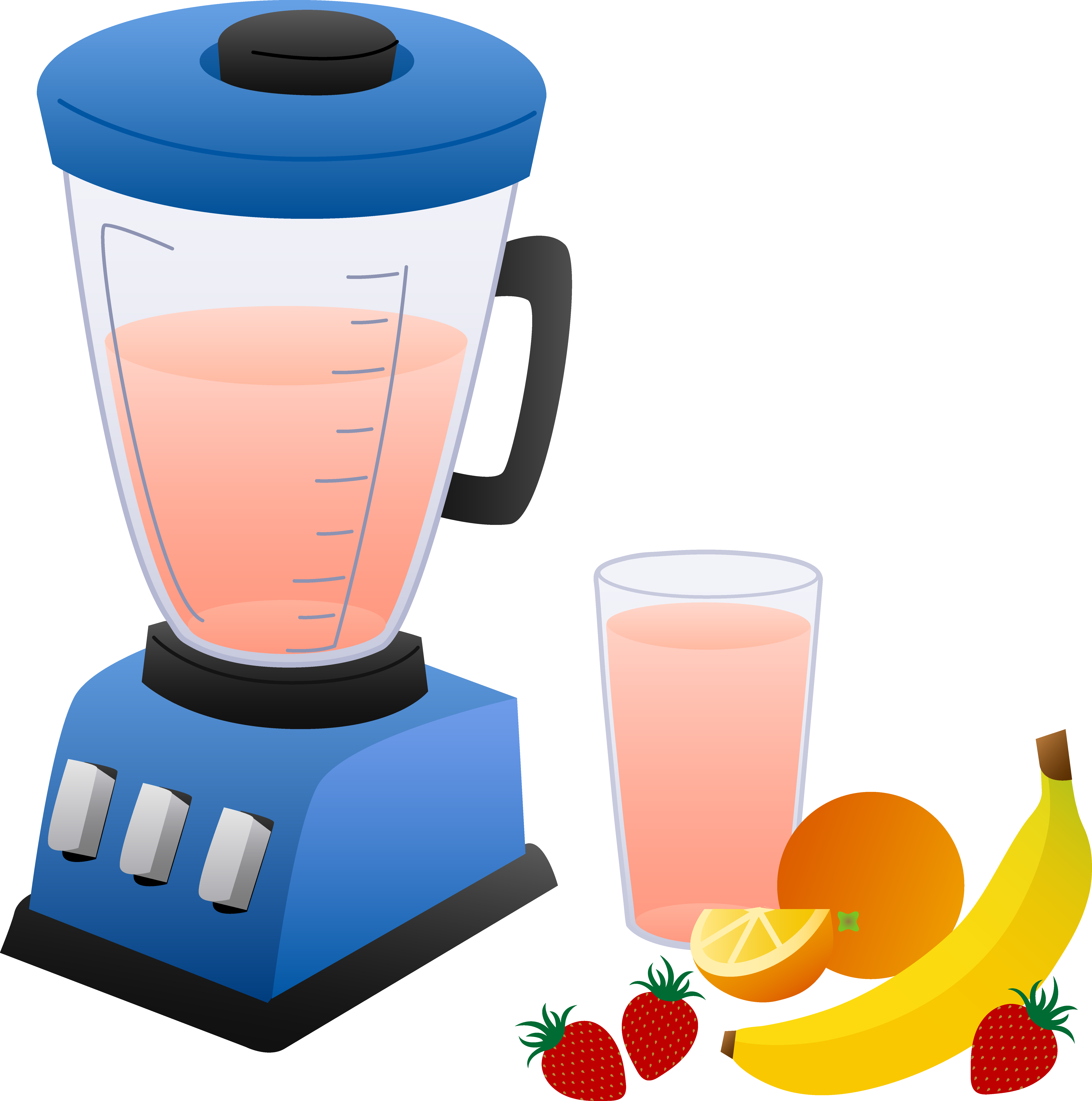 Blender with fruits and smoothie free clip art png