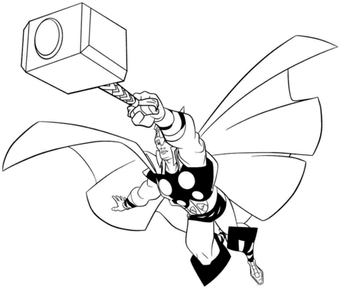 Thor the asgardian god of thunder coloring page free printable png