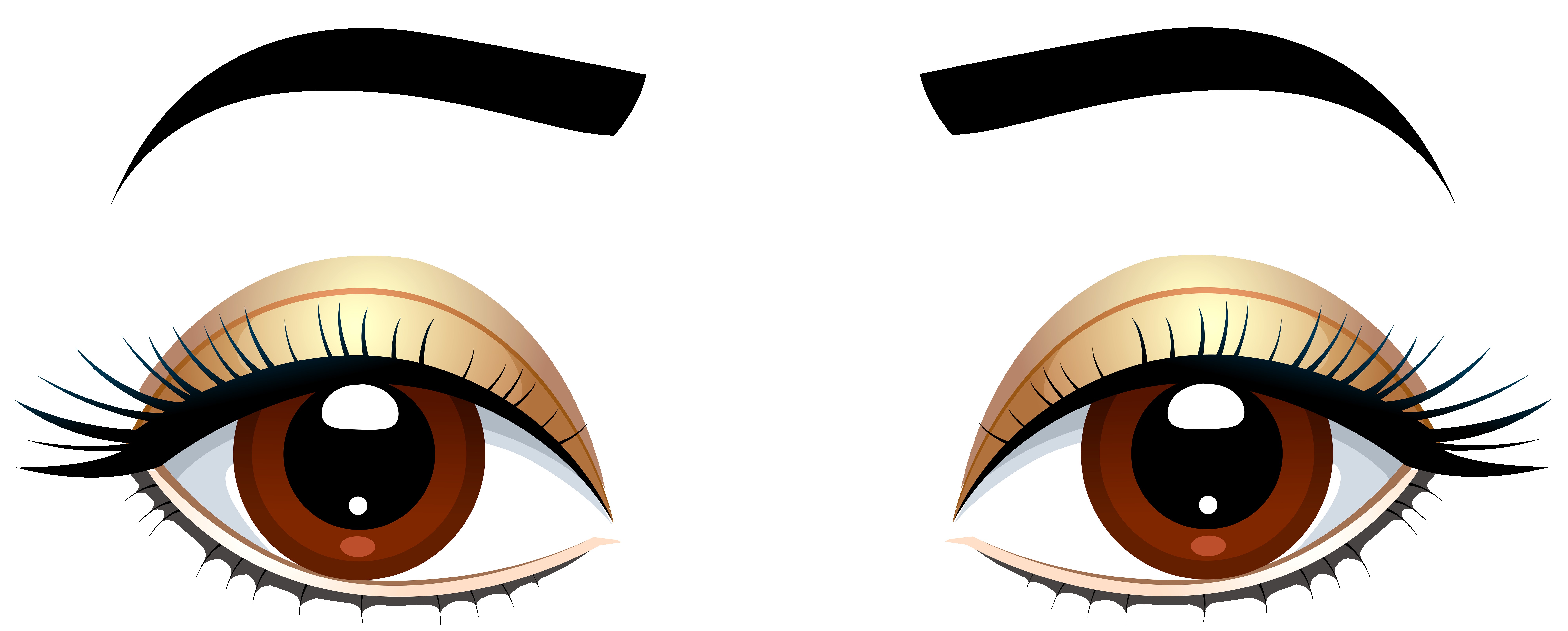 Brown eyes with eyebrows clip art 7 clipart png