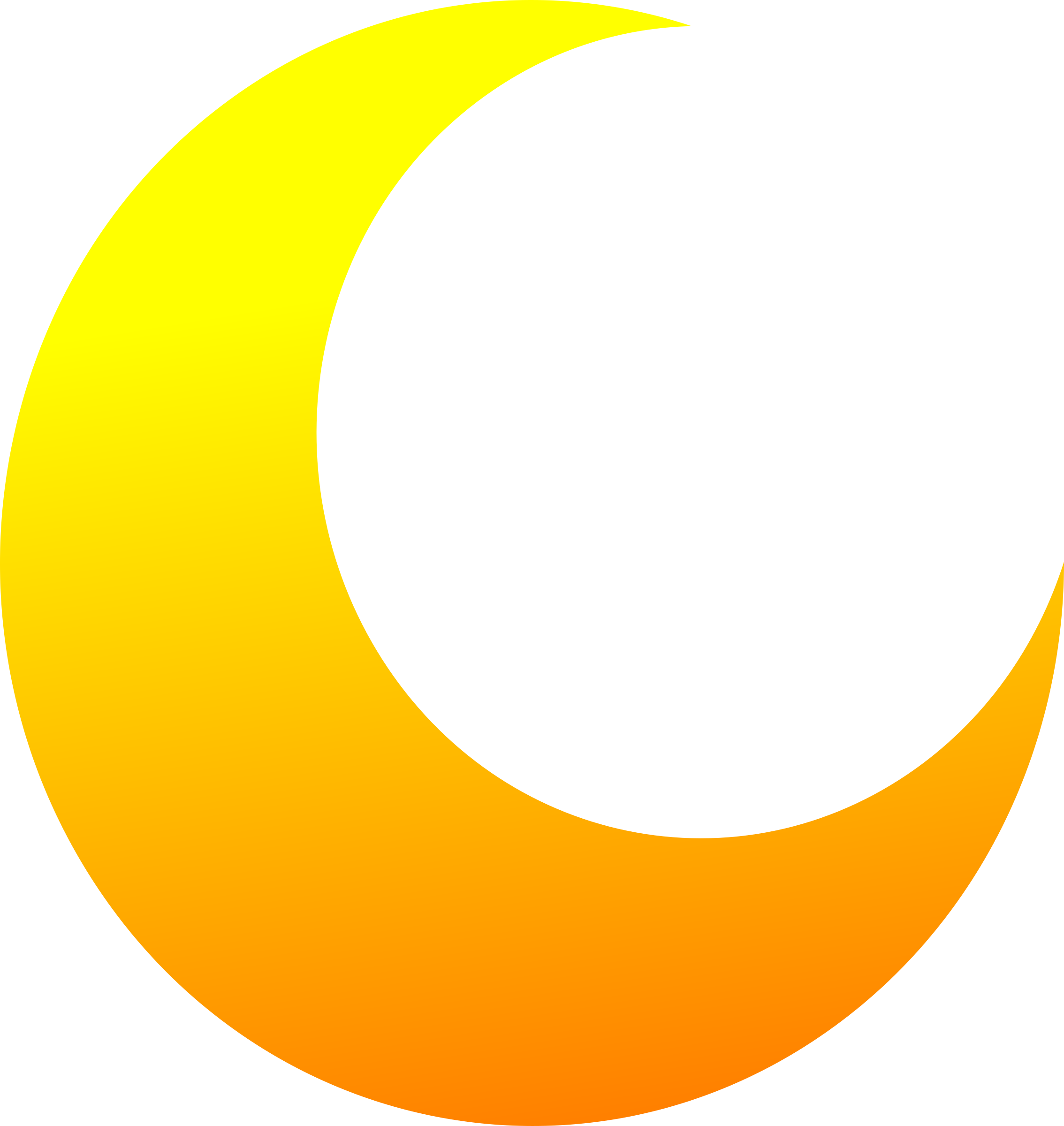 Yellow crescent half moon vector clipart image free png