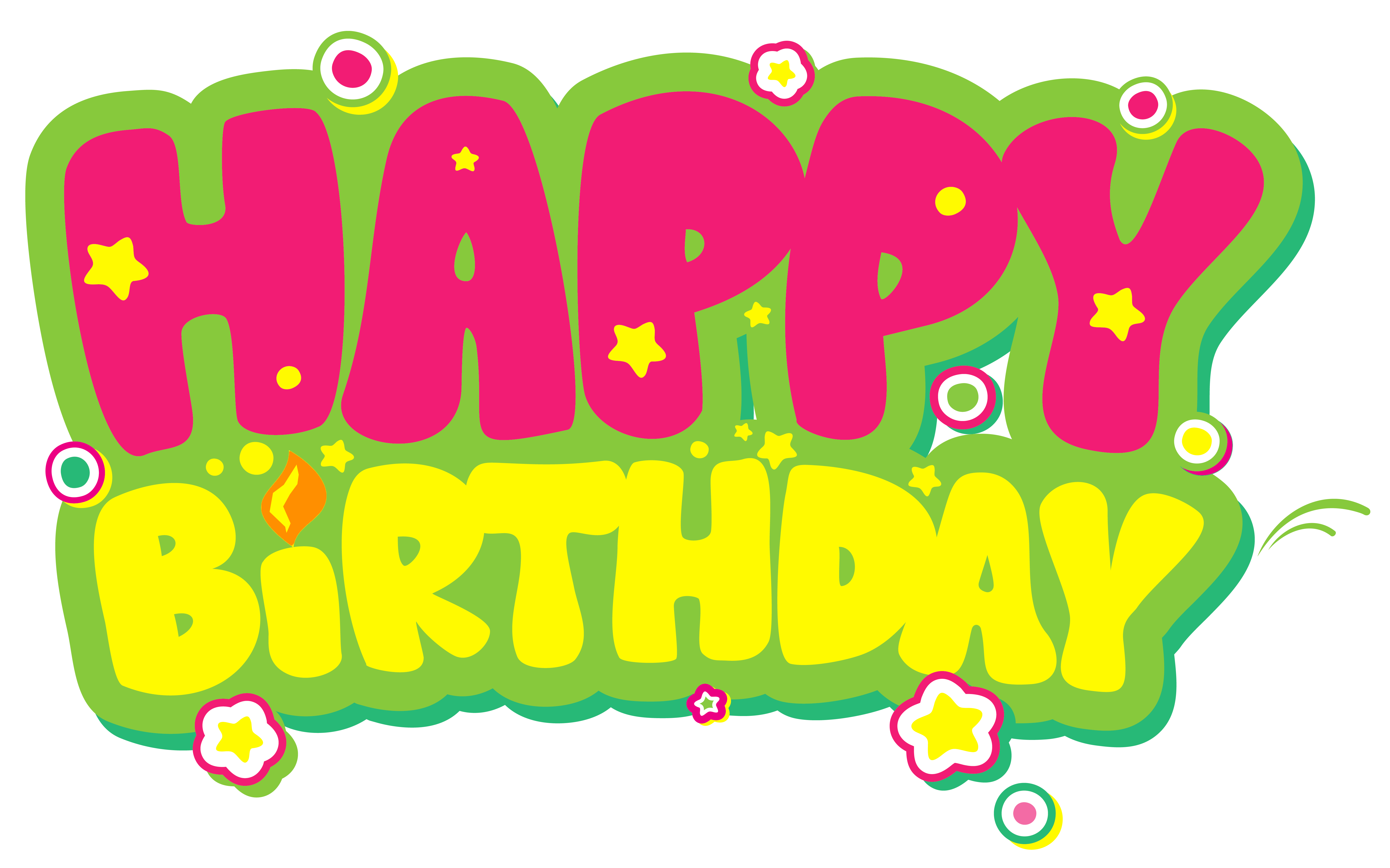 Yellow and pink happy birthday clipart picture gallery png