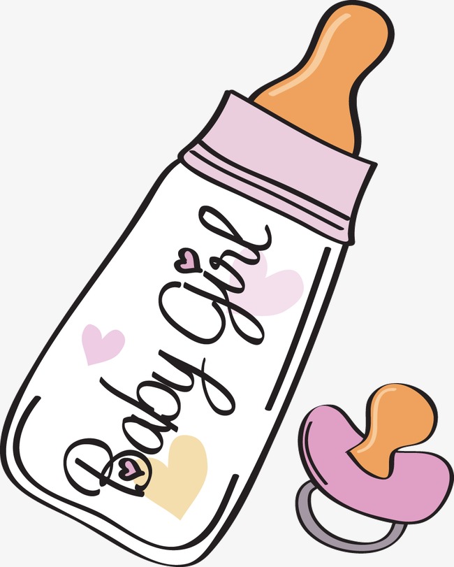 Pink baby bottle clipart image and jpg