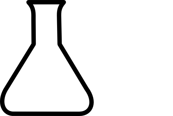beaker Science flask outline clipart jpg