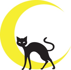 Moon black cat clipart jpg