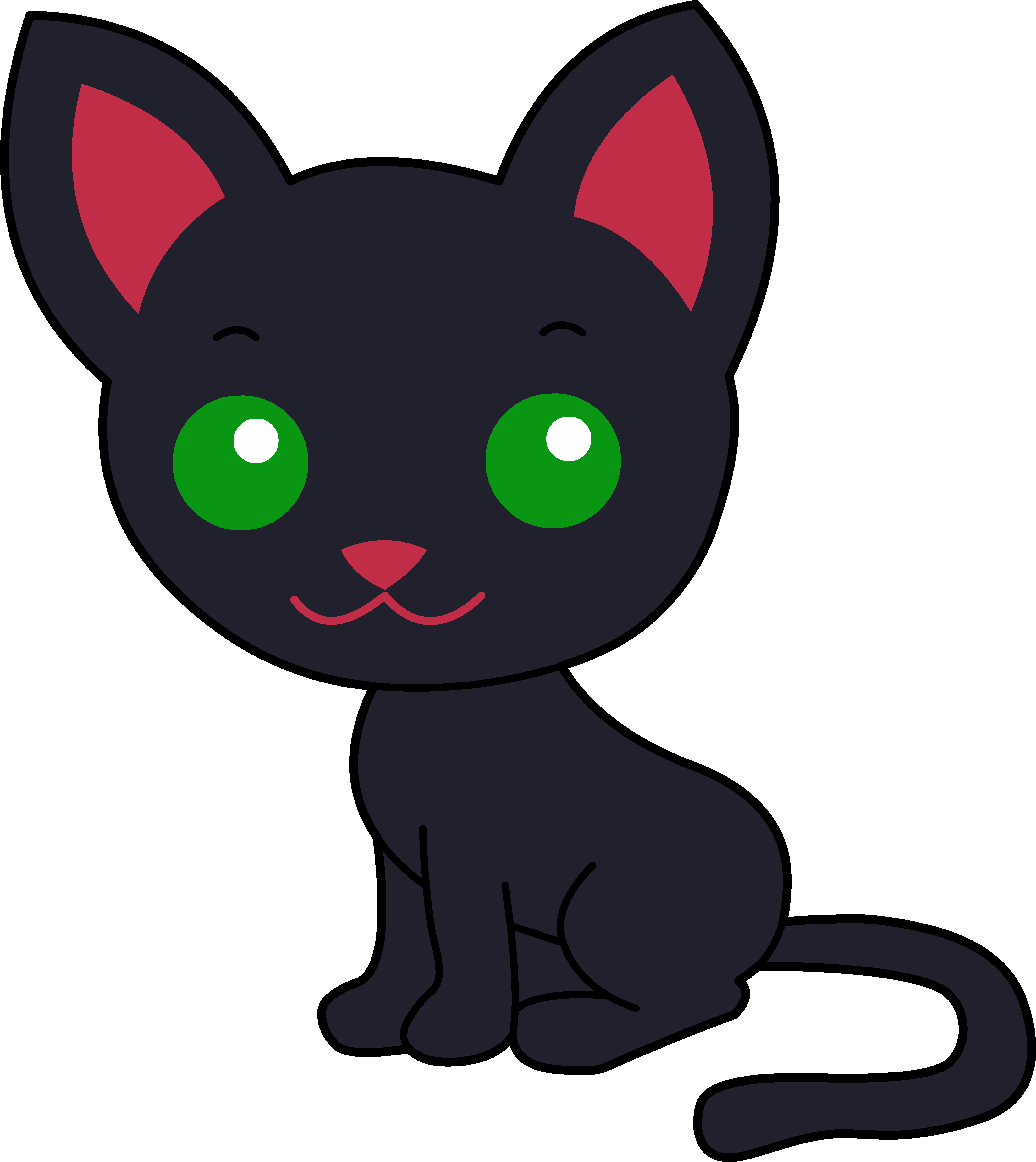 Cute black cat clipart collection png