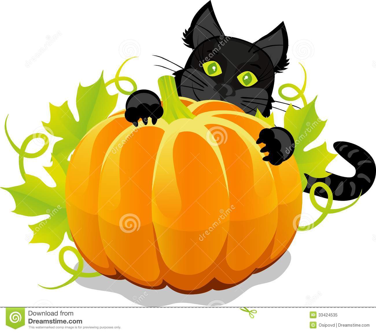 Halloween pumpkin and black cat clip art jpg