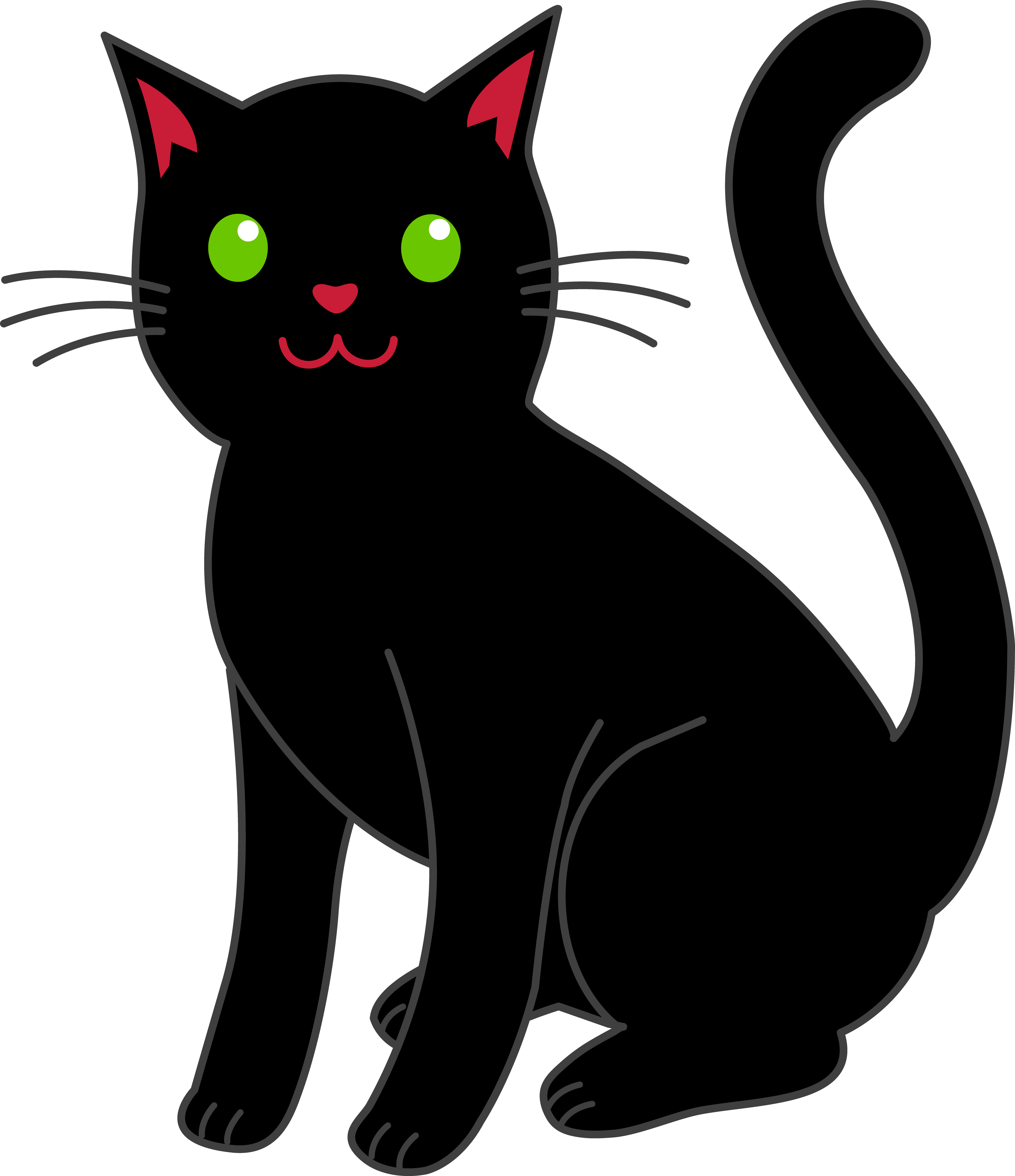 Retro black cat clipart png