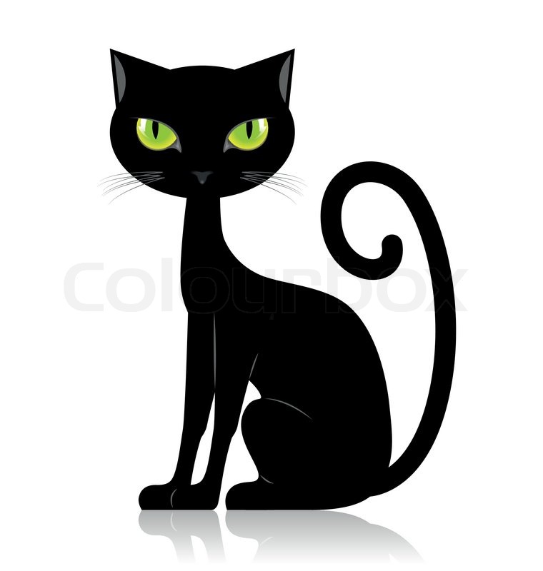 black cat Halloween cat black and white clipart great free clipart jpeg -  Clipartix