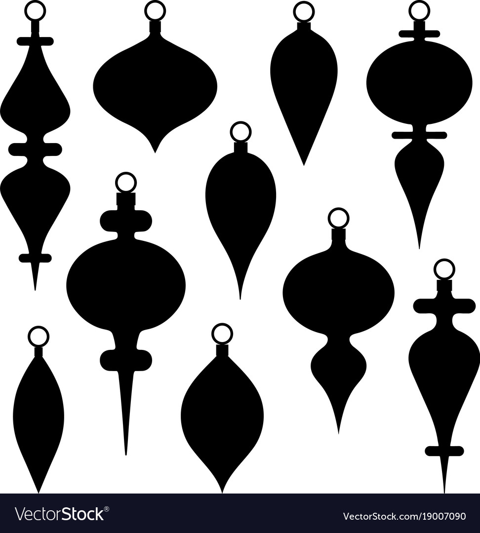 Black silhouette christmas ornament clipart vector image jpg