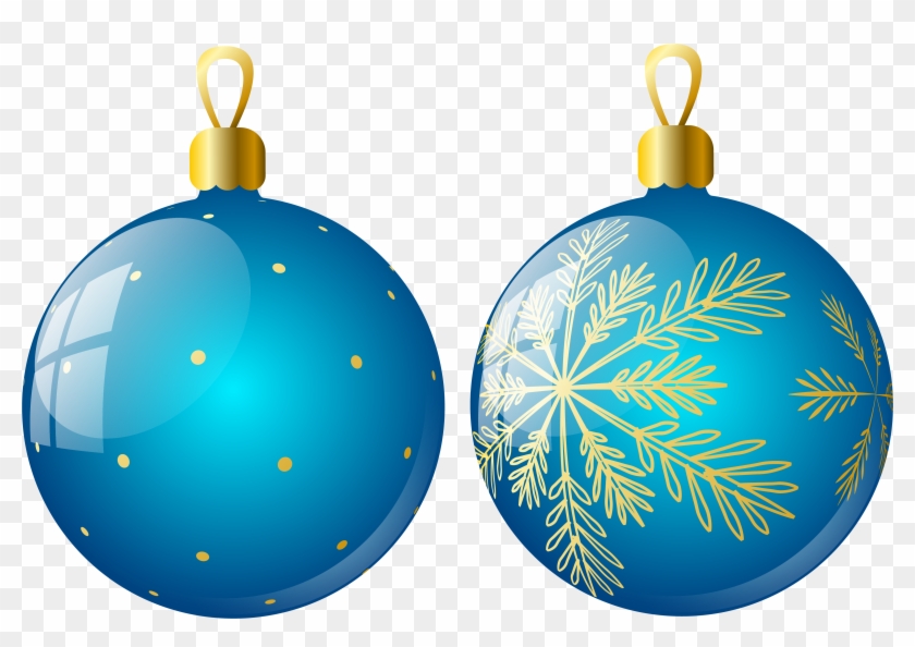 christmas ornament Transparent two blue christmas balls ornaments clipart png