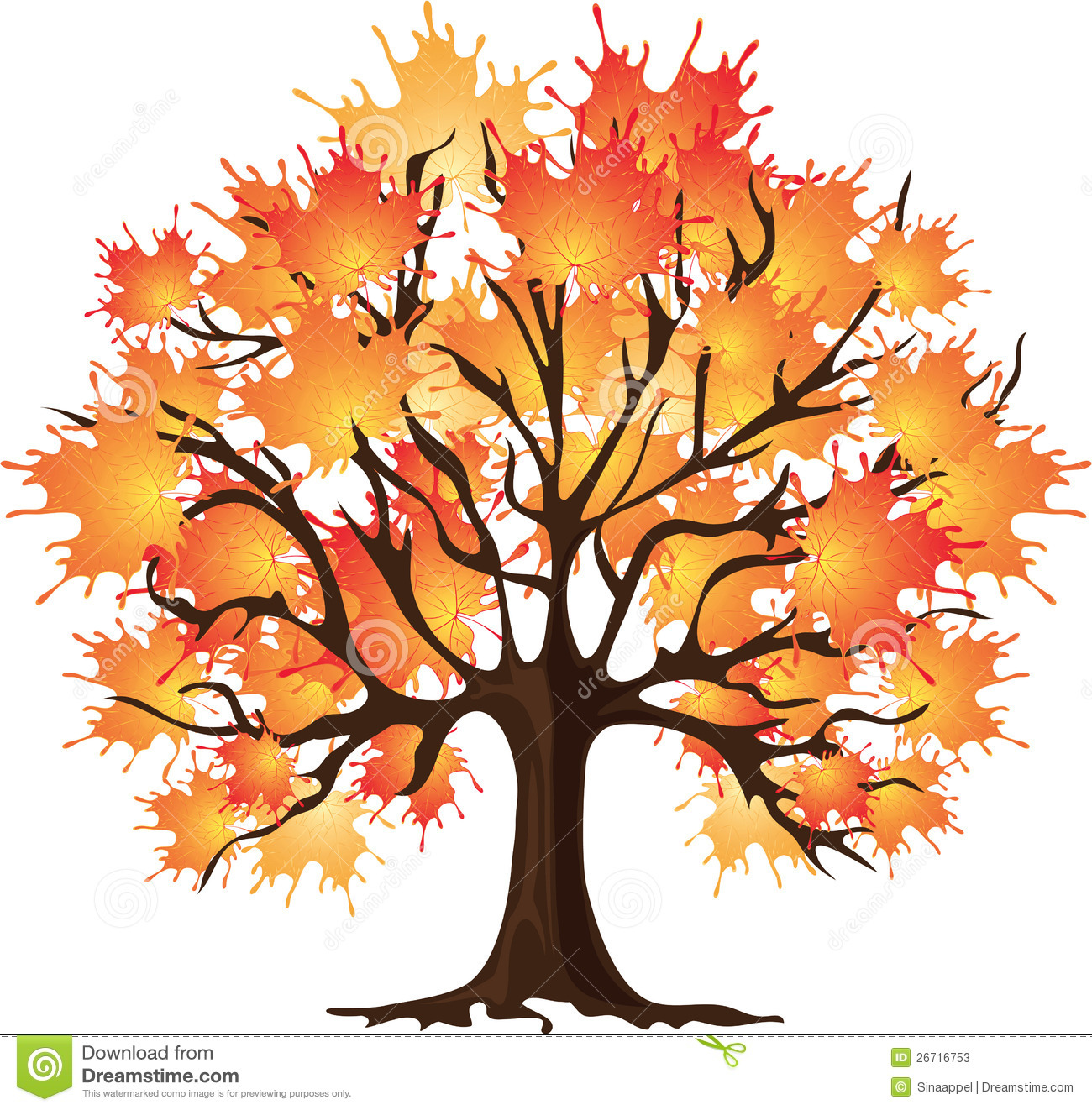 Fall Tree Maple Tree Cartoon Clipart Clipartix