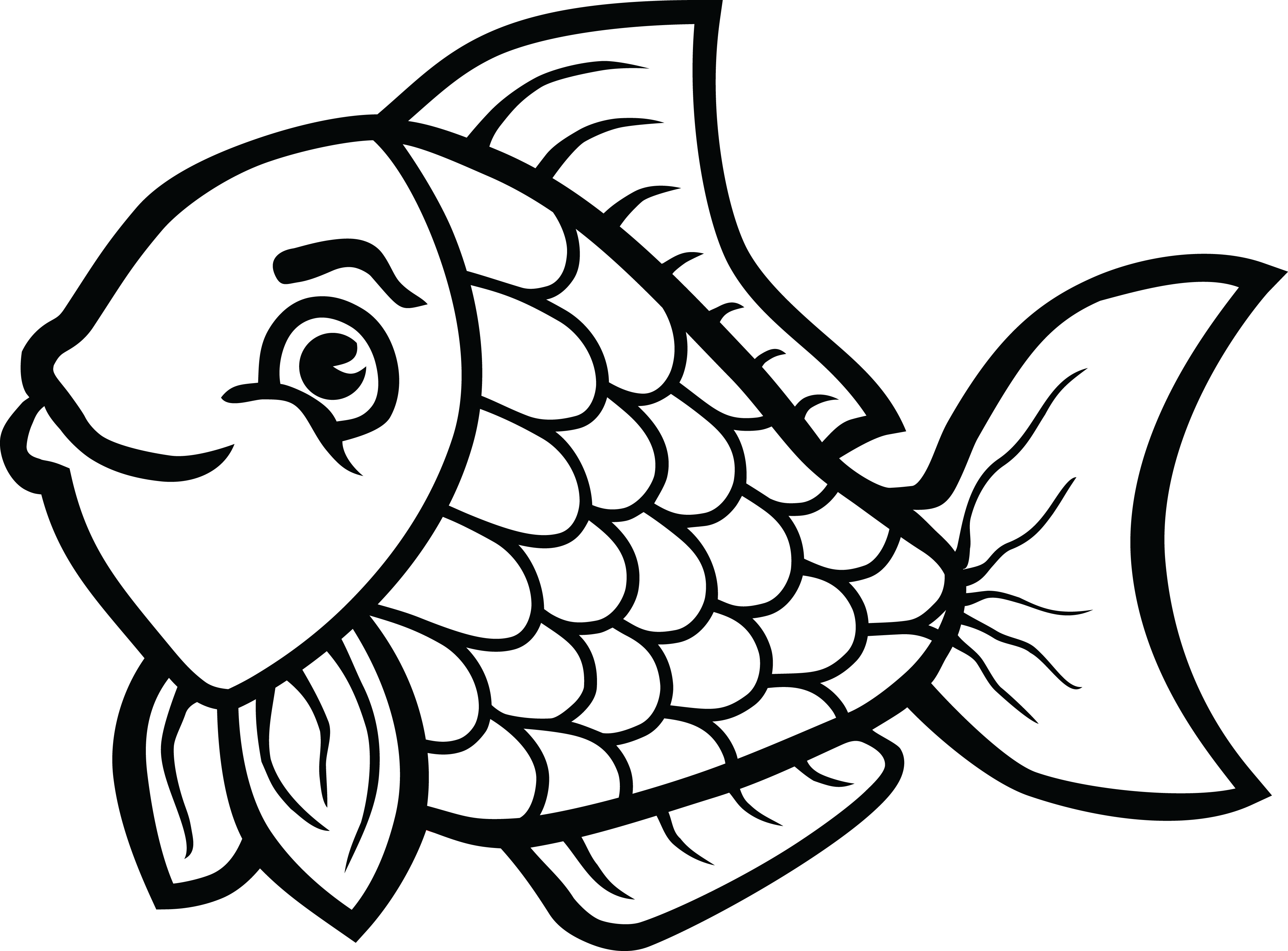 Clip art transparent download of fish in black and white rr png