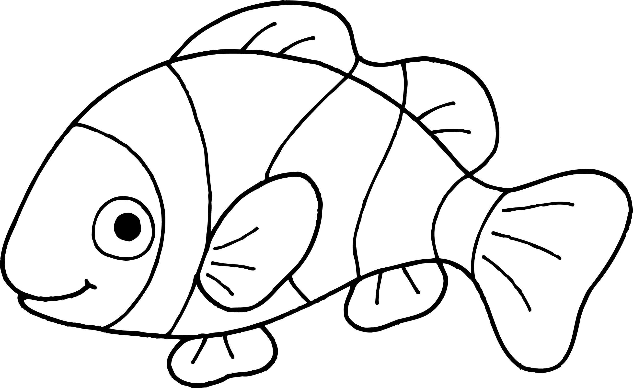 Clown fish clipart black and white stock rr png