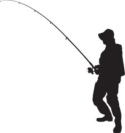 Man fishing clipart black and white  jpg