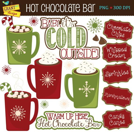 Hot chocolate bar clipart cocoa clip art christmas jpg