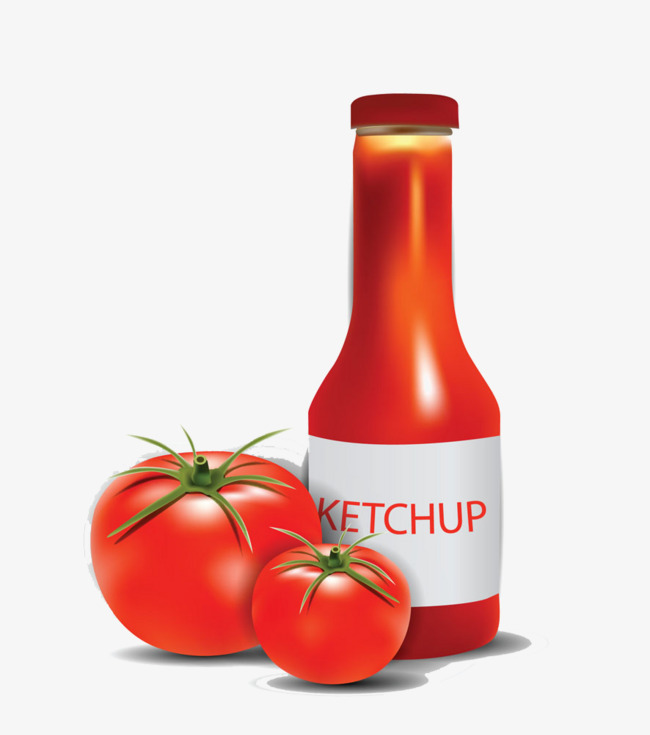 Tomato and ketchup bottles pattern image jpg