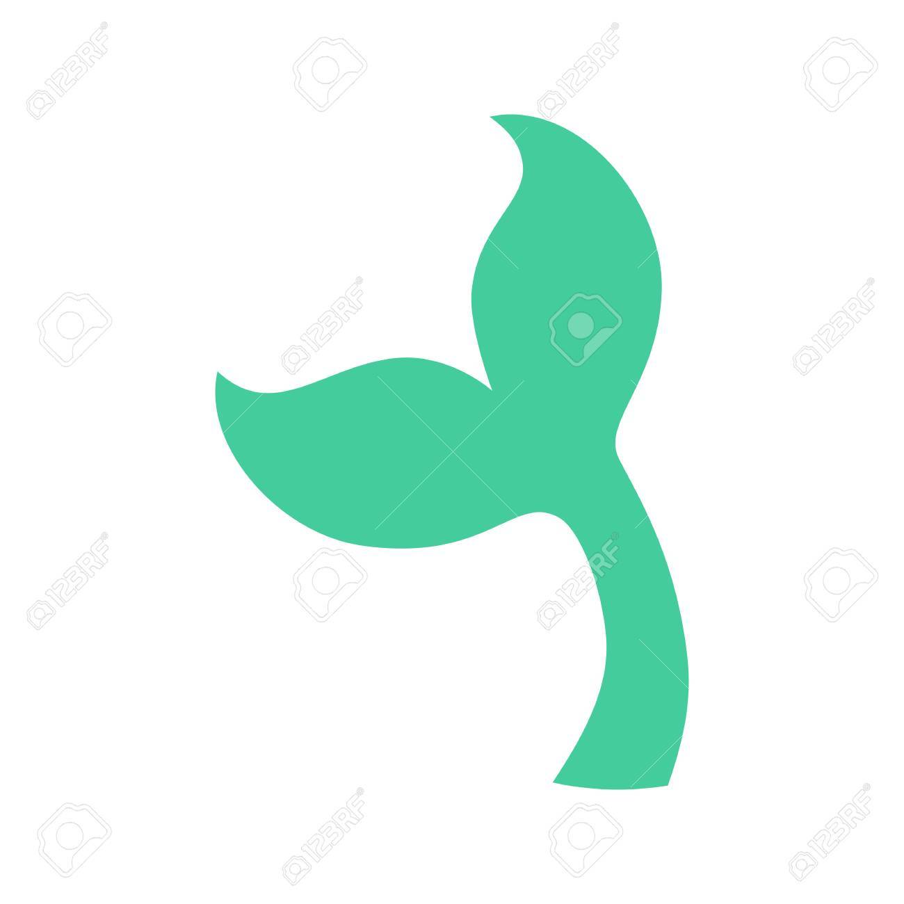Mermaid tail silhouette of whale icon fish vector jpg