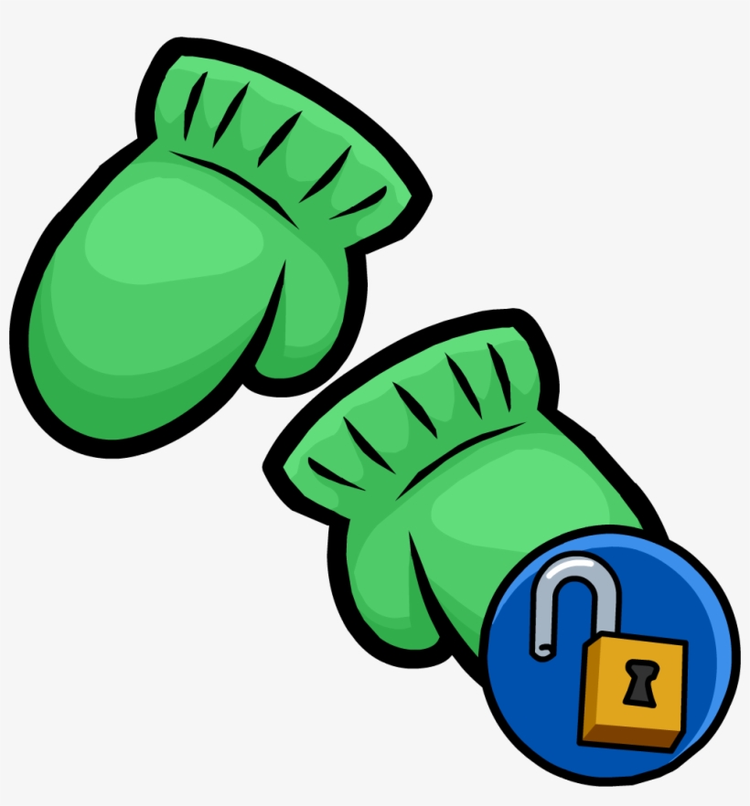 Green mittens clothing icon id blue clipart png