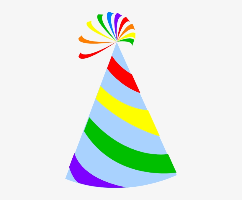 Rainbow party hat sky blue clip art at clker png