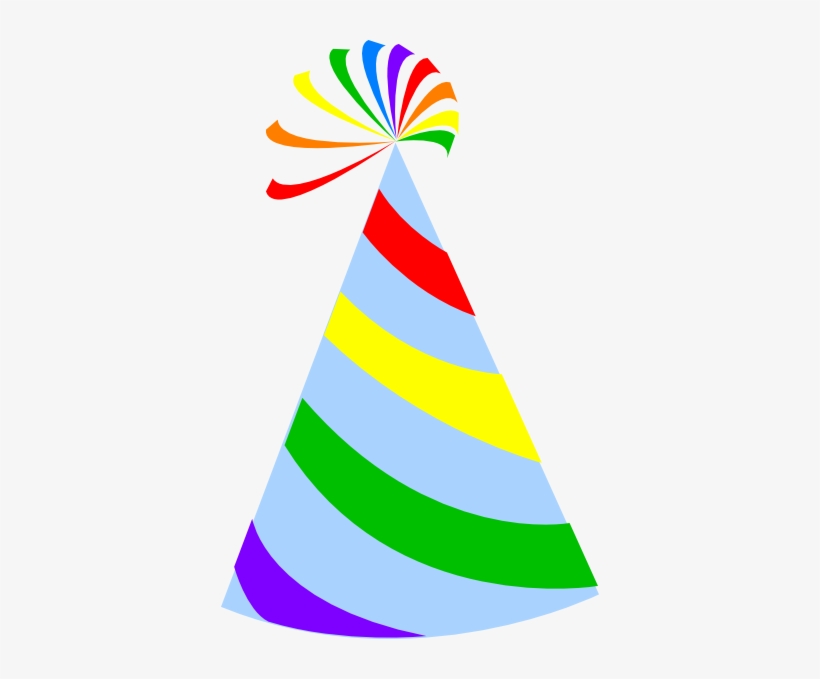 Rainbow party hat sky blue clip art at clker png - Clipartix