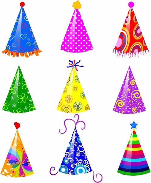 party hat Birthday hat clipart pdf free on jpg