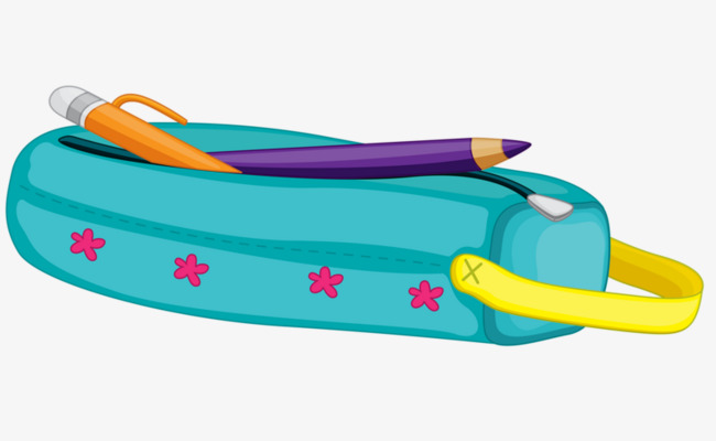 Pencil case stationery cartoon image and clipart for jpg