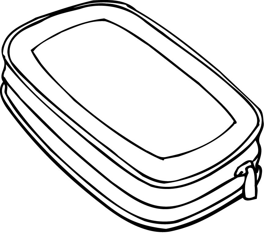 empty pencil case clipart black