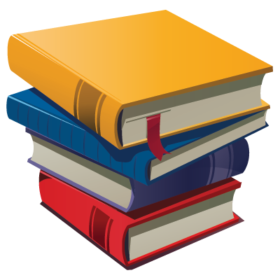 Cartoon stack of books clipart 2 png