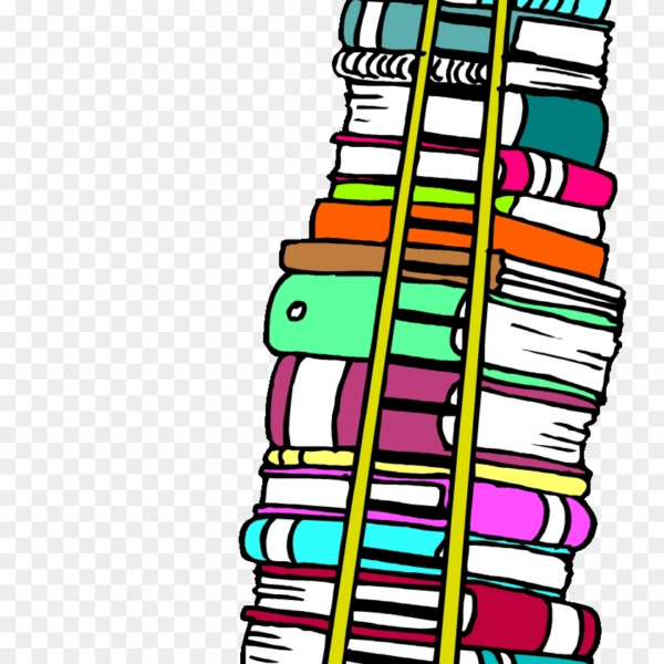 Bobook clipart tall stack of books free png