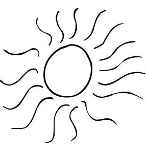 Sunshine black and white clipart png