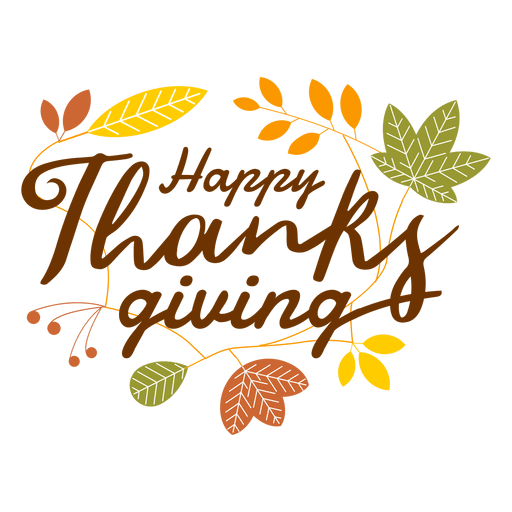 Happy thanksgiving logo transparent  png