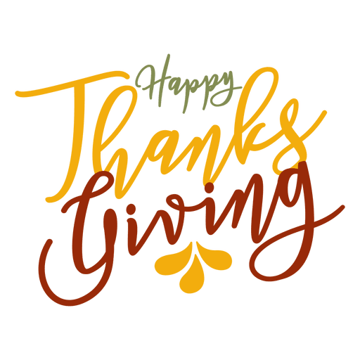 Happy thanksgiving greetings badge transparent  png