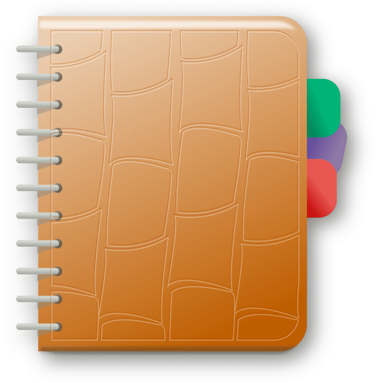 Agenda orange notebook square clipart logo