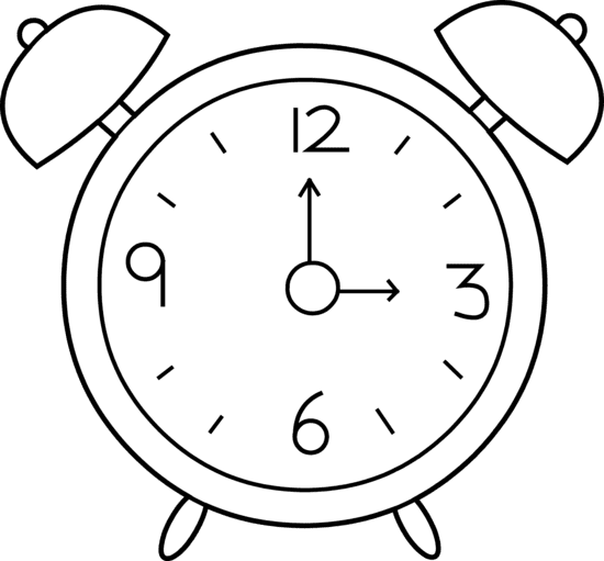 Alarm clock clipart black and white get coloring pages vector